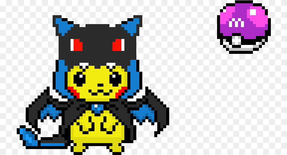 Master Ball Pikachu With Charizard Pixel Art Pokmon Charizard X, Qr Code Free Png
