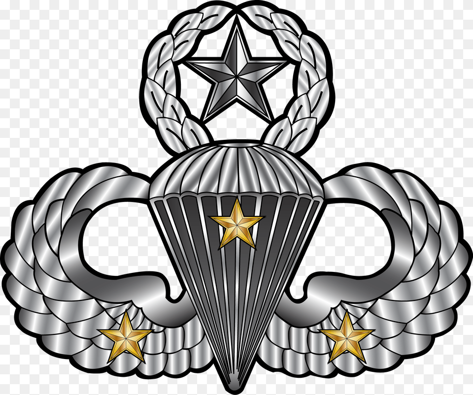 Master Jump Wings With Combat Jumps By, Emblem, Symbol, Logo, Device Free Transparent Png