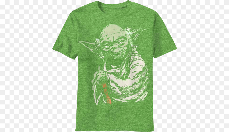 Master Of The Force Yoda T Shirt Star Wars 60 Cupcake Cases, Clothing, T-shirt, Person, Face Free Png