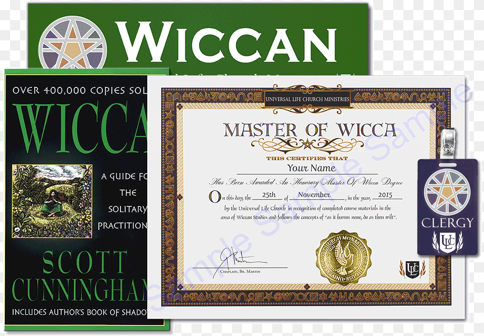 Master Of Wicca Degree Kit, Text, Diploma, Document, Person Free Png