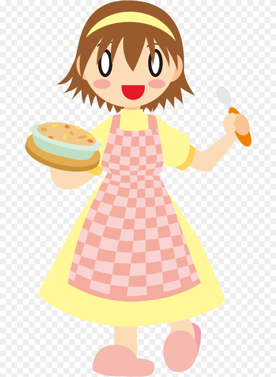 Master Pie Making Happy Girl Making A Peach Pie Clip Art, Baby, Person, Cutlery, Face Free Transparent Png