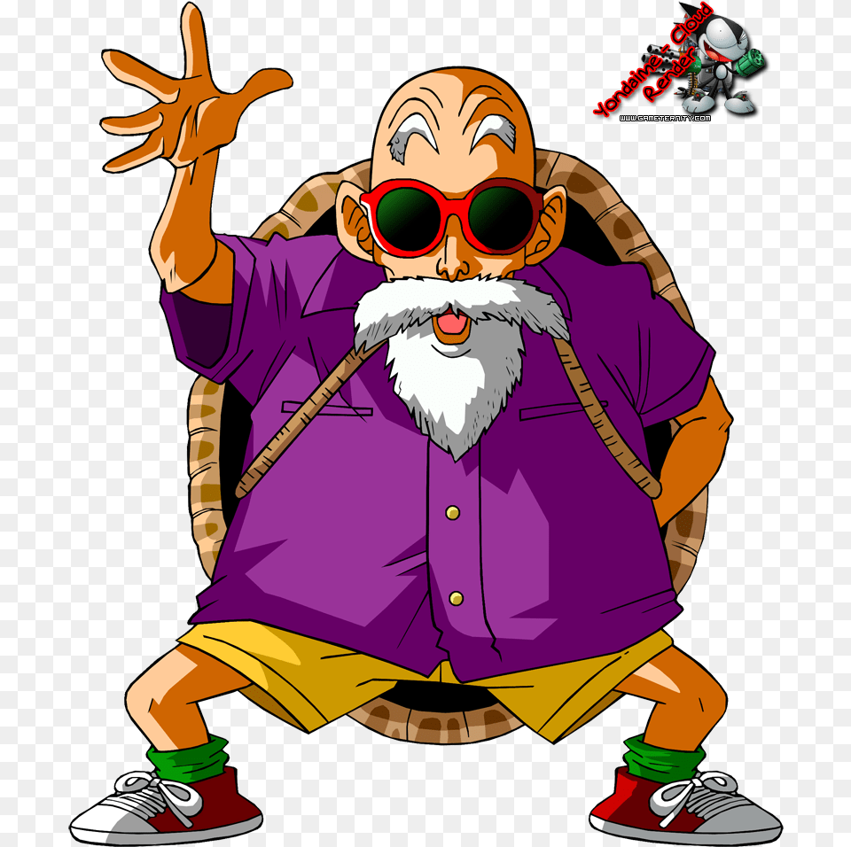 Master Roshi Goku Krillin Art Master Roshi Dragon Ball Turtle Hermit, Accessories, Sunglasses, Person, Comics Free Png Download