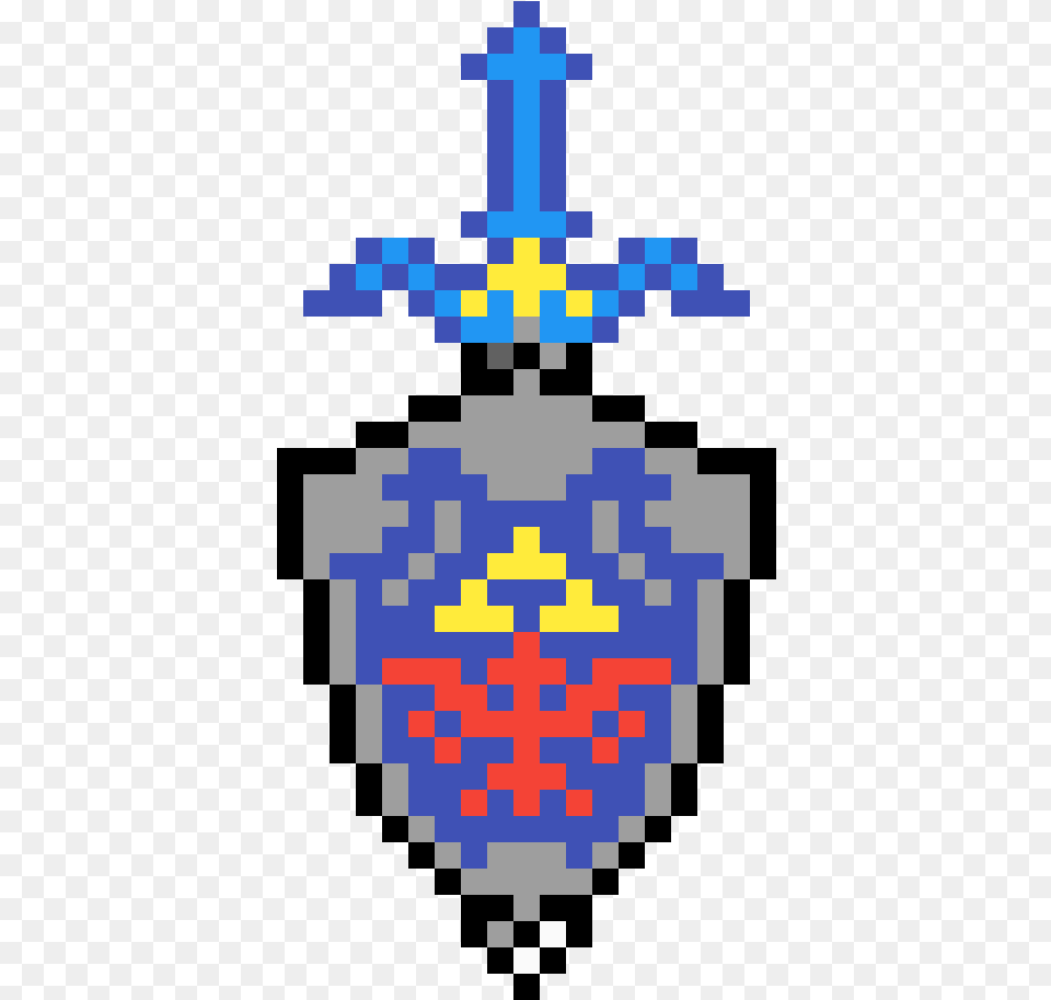 Master Sword And Hylain Shield Hylian Shield 8 Bit, First Aid Free Transparent Png