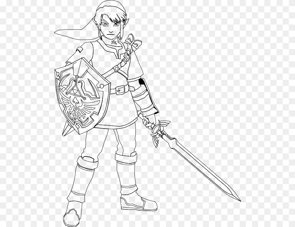 Master Sword Coloring Pages 5 By Erica Legend Of Zelda Link Coloring Pages, Knight, Person, Weapon, Face Free Png Download