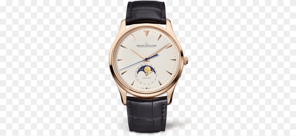 Master Ultra Thin Moon Jaeger Lecoultre Ultra Thin Moon Gold, Arm, Body Part, Person, Wristwatch Free Png