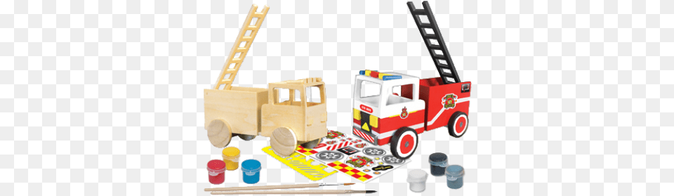 Masterpieces Works Of Ahhh Firetruck Wood Paint Kit, Transportation, Truck, Vehicle, Fire Truck Free Png Download