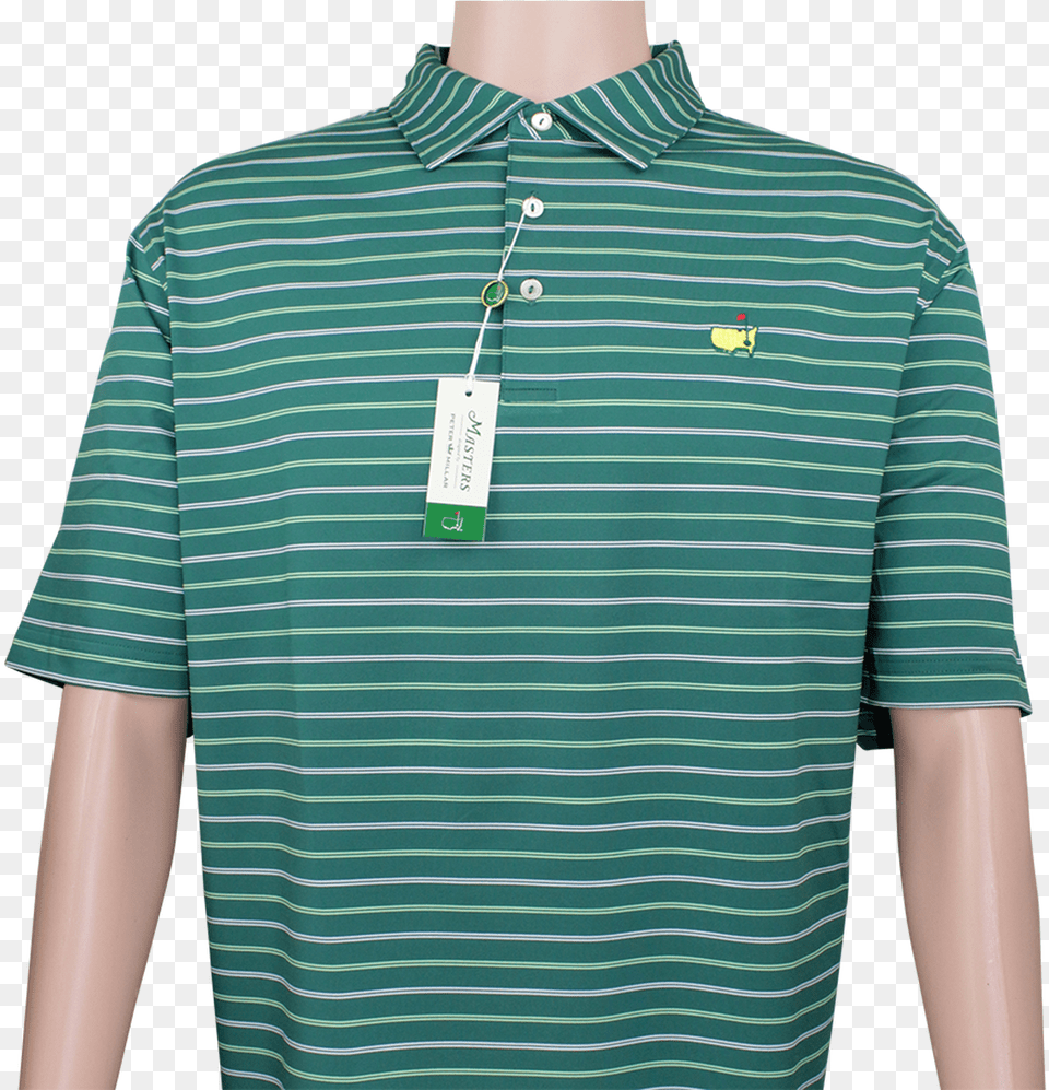 Masters Evergreen Lime Amp White Striped Peter Millar, Clothing, Shirt, T-shirt Free Png
