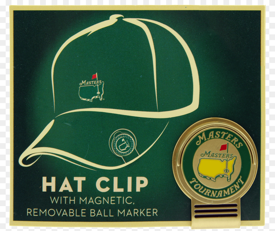 Masters Hat Clip Masters Hat Clip With Ball Marker, Baseball Cap, Cap, Clothing, Logo Free Transparent Png