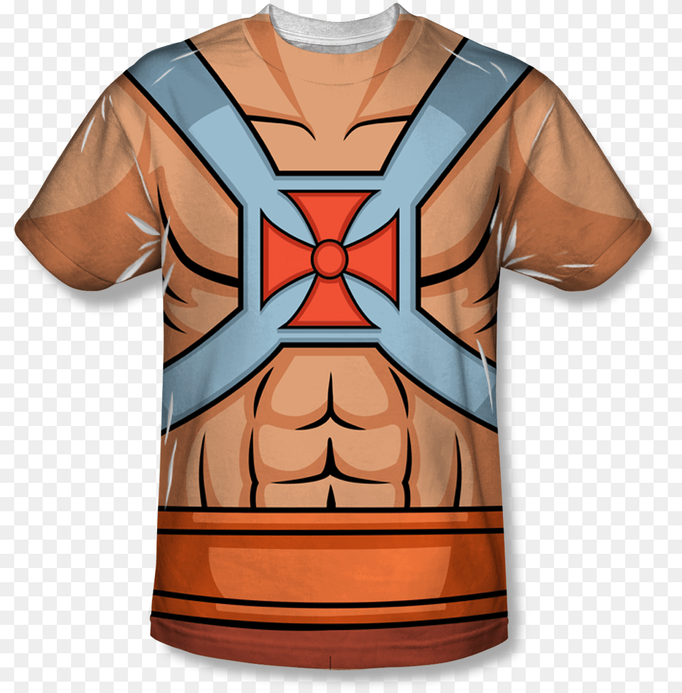 Masters Of The Universe He Man Costume All Over T He Man Costume T Shirt, Clothing, T-shirt, Adult, Male Free Png