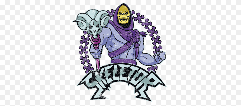 Masters Of The Universe Skeletor Mens V Neck T Shirt, Purple, Art, Book, Comics Free Png Download
