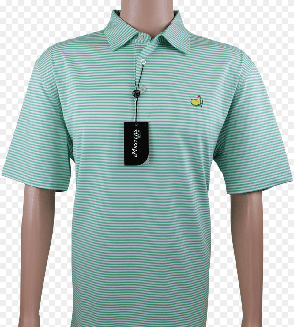 Masters Spring Green Amp White Striped Performance Tech Masters Golf Shirt, Clothing, T-shirt, Accessories Free Png