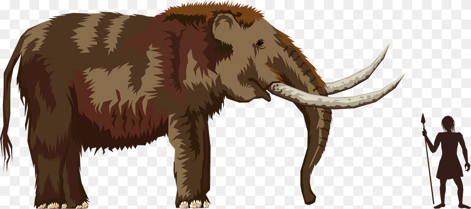Mastodon And Human Clipart, Person, Animal, Mammal, Livestock Png Image