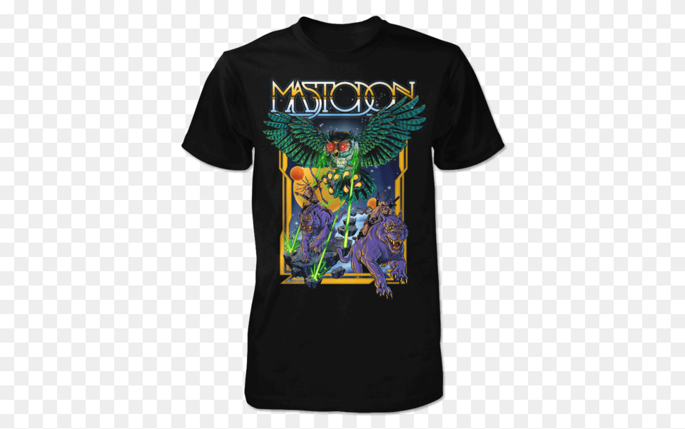 Mastodon T Shirt Mastodon Space Owl Vs Laser Cat, Clothing, T-shirt, Animal, Bird Free Transparent Png