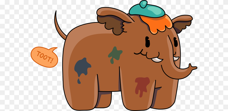 Mastodon With Beret, Animal, Mammal, Baby, Person Png Image