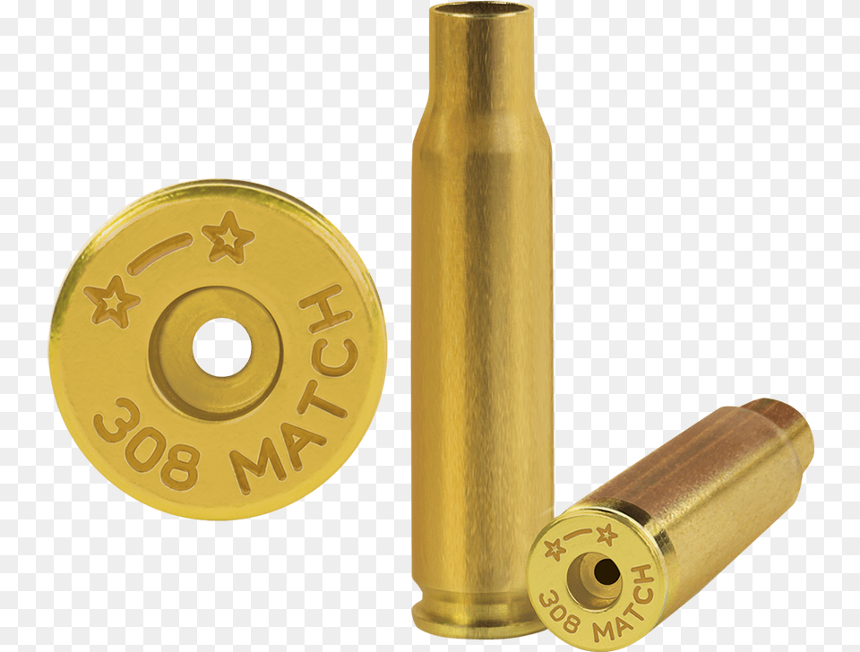 Match Small Rifle Primer Brass Cases 308 Brass, Ammunition, Weapon, Bullet Free Transparent Png