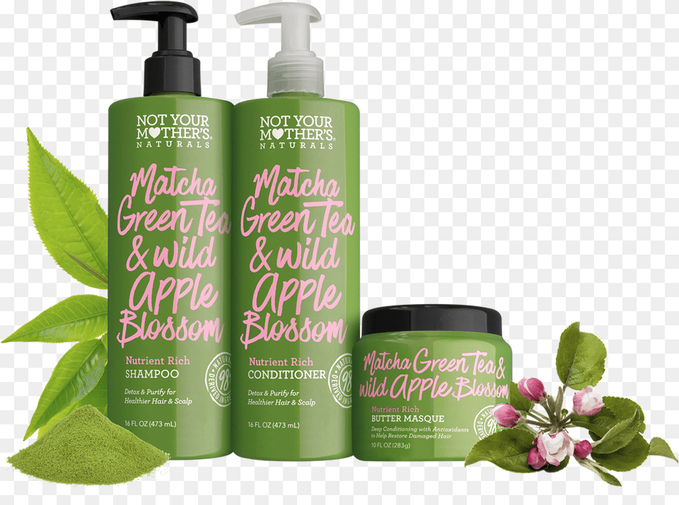 Matcha Green Tea Amp Wild Apple Blossom Not Your Mother39s Matcha Green Tea Amp Wild Apple, Bottle, Plant, Lotion, Herbs Free Png Download