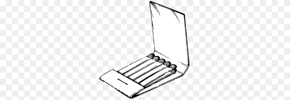Matchbook Drawing Black And White, Cutlery Free Png Download