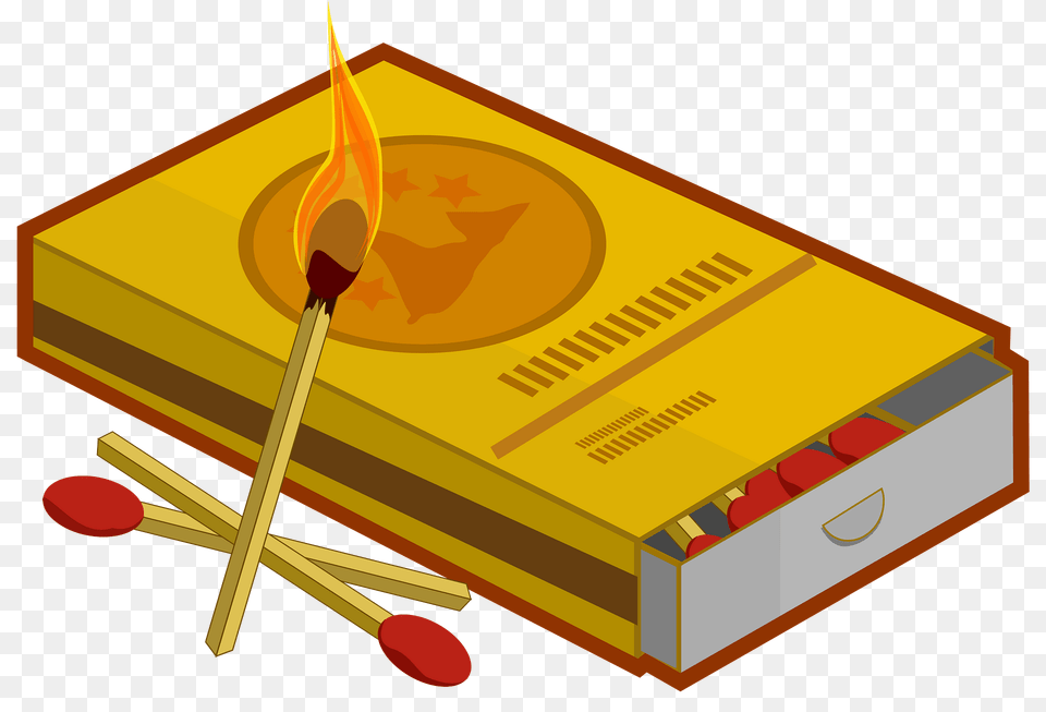 Matchbox And Matches Clipart, Book, Publication, Fire, Flame Free Png