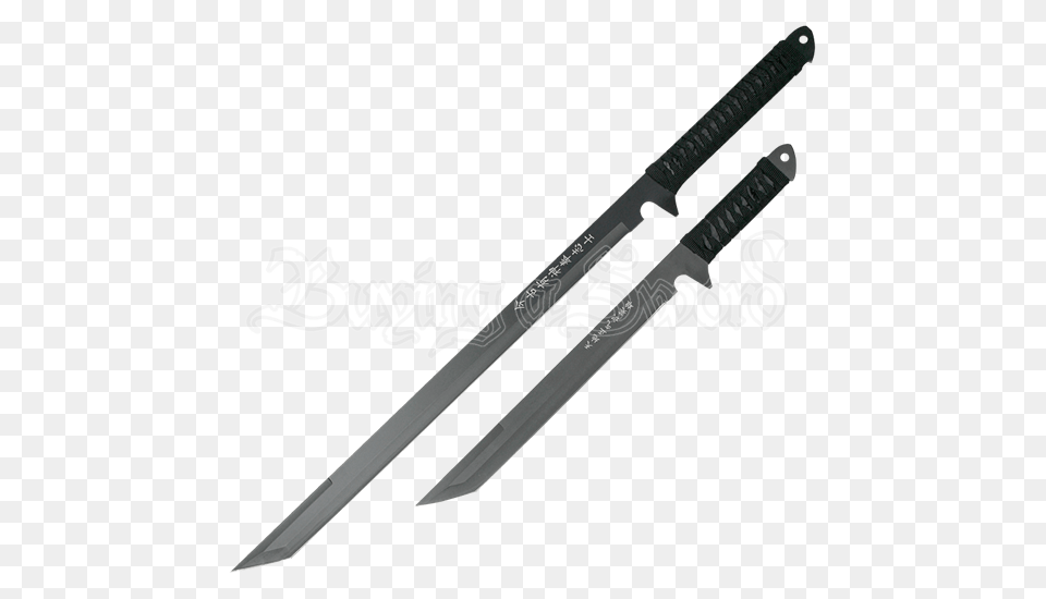 Matching Black Ninja Swords, Sword, Weapon, Blade, Dagger Png