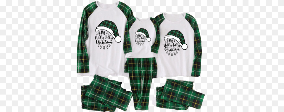 Matching Family Pajamas Green Check Plaid Family Christmas Pajamas, Clothing, Shirt, Tartan Free Transparent Png