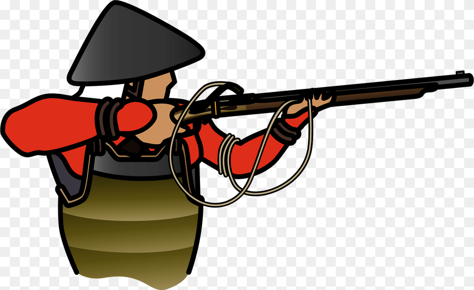 Matchlock Foot Soldier Clipart, Firearm, Gun, Rifle, Weapon Png