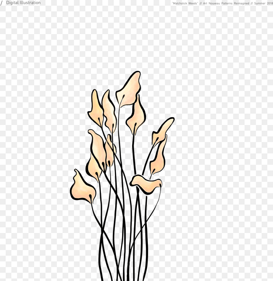 Matchstick Weeds Art Nouveau Inspired Digital Illustration, Adult, Female, Person, Woman Free Transparent Png