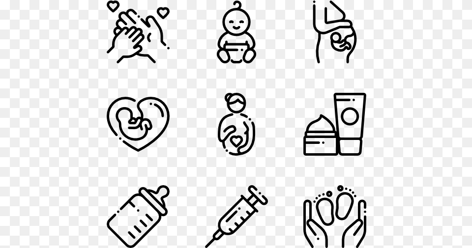 Maternity Hand Drawn Icon, Gray Free Transparent Png