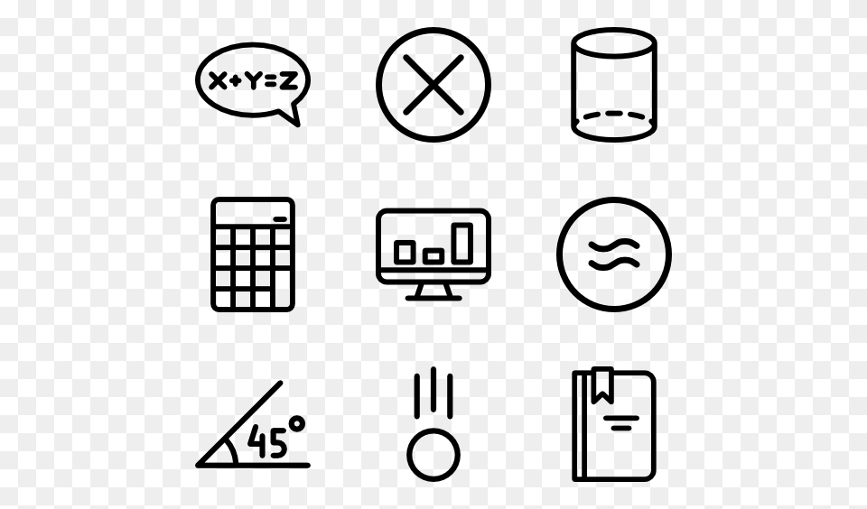 Math Icon Packs, Gray Png