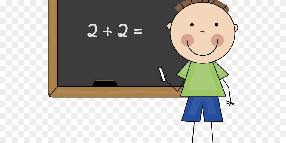 Mathematics Clipart Math Stuff Cartoon Child Doing Maths, Blackboard, Face, Head, Person Png Image