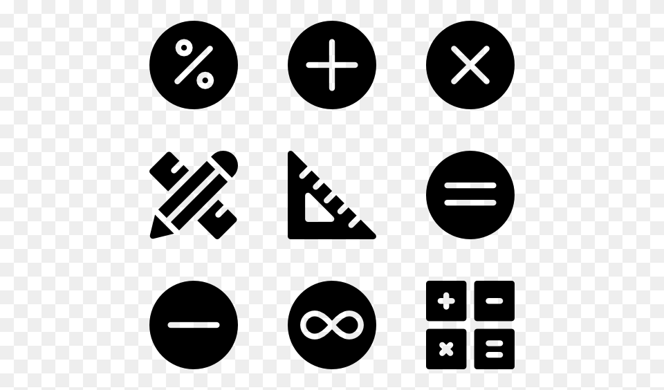 Mathematics Icons, Gray Png