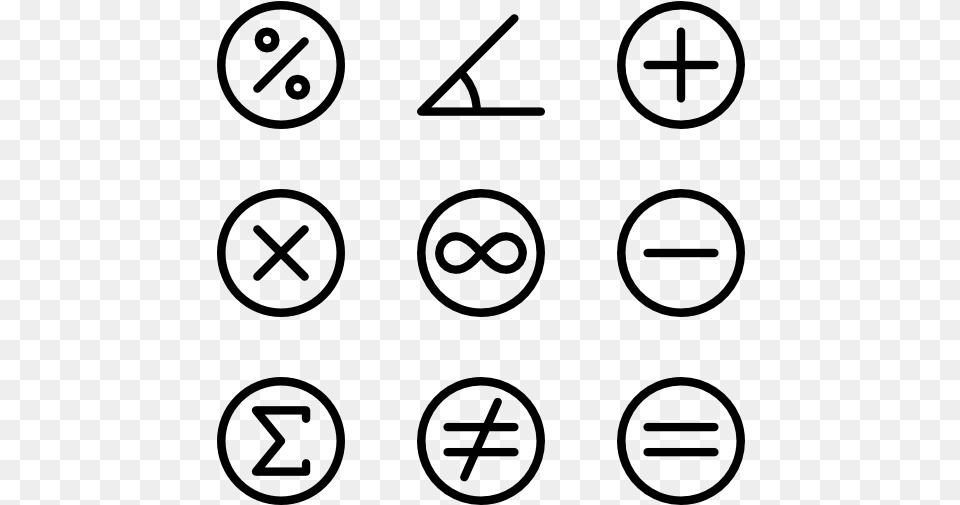 Maths Symbols Emoji Clipart Black And White, Gray Free Png Download