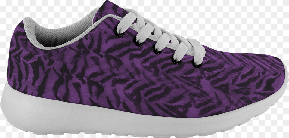 Matsu Royal Purple Bengal Tiger Striped Unisex Running Sneakers, Clothing, Footwear, Shoe, Sneaker Free Transparent Png