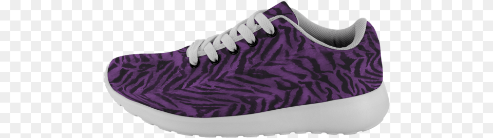 Matsu Royal Purple Bengal Tiger Striped Unisex Running Sneakers, Clothing, Footwear, Shoe, Sneaker Png