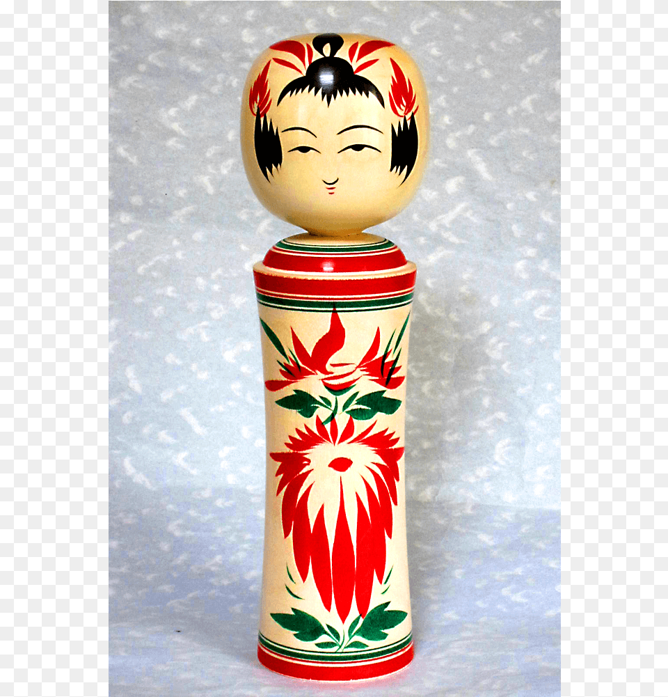 Matsuda Kokeshi Koubo Image Figurine, Jar, Pottery, Face, Head Png