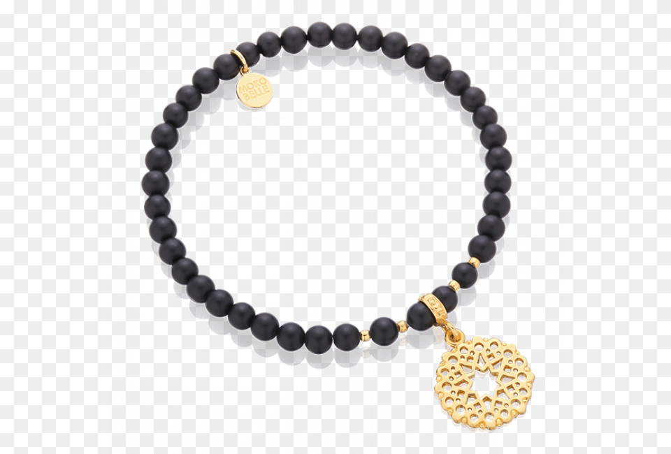 Matt Onyx Bracelet With Gold Beads And Lisboa Rosette Onyx Bead Necklace, Accessories, Bead Necklace, Jewelry, Ornament Free Png