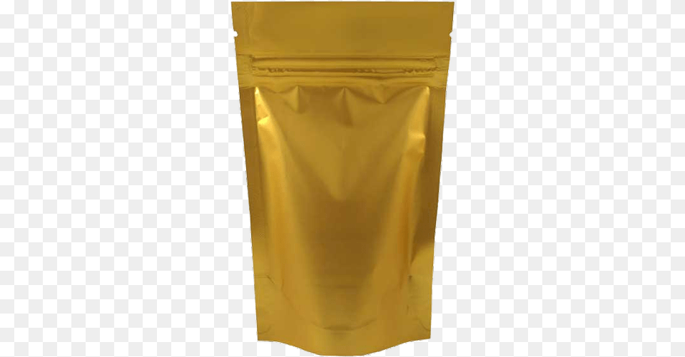 Matte Golden Stand Up Zipper Pouch Solid, Mailbox, Aluminium Png