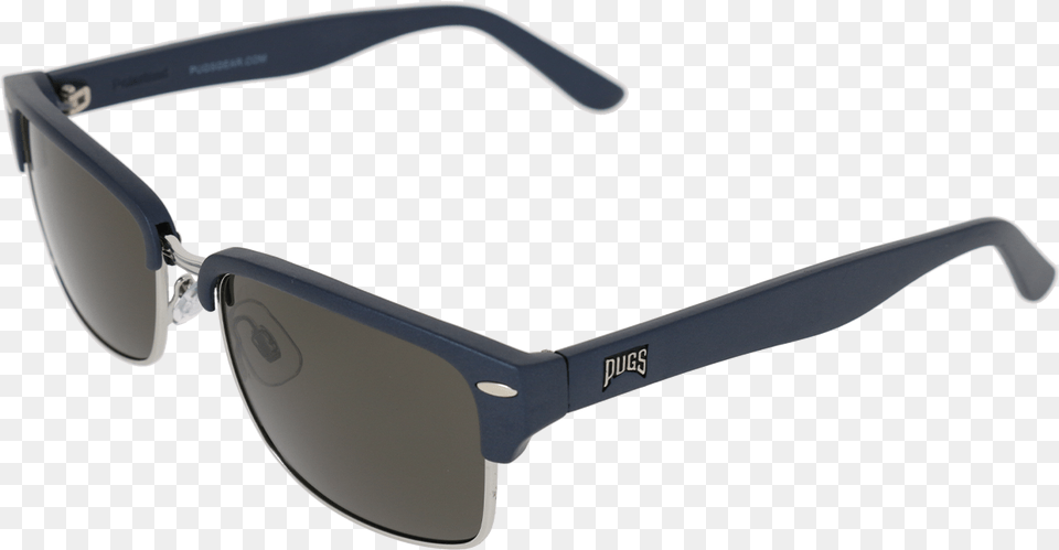Matte Navy Shiny Silver Frame Smoke Lens Sunglasses, Accessories, Glasses Free Png