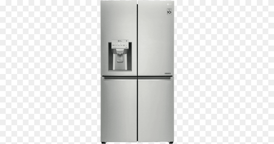 Matte White French Door Fridge, Device, Electrical Device, Appliance, Refrigerator Png Image