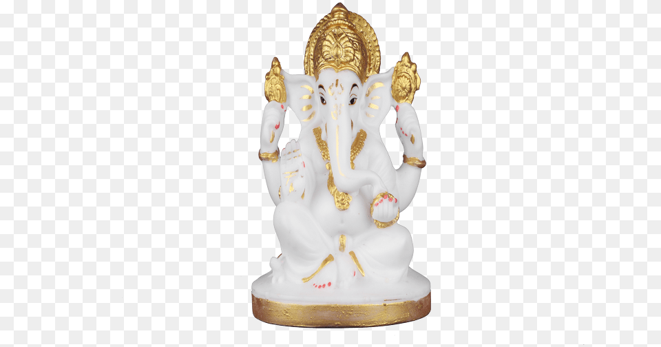 Matte White Marble Ashirwad Ganesh For House Temple Statue, Art, Figurine, Porcelain, Pottery Free Png Download