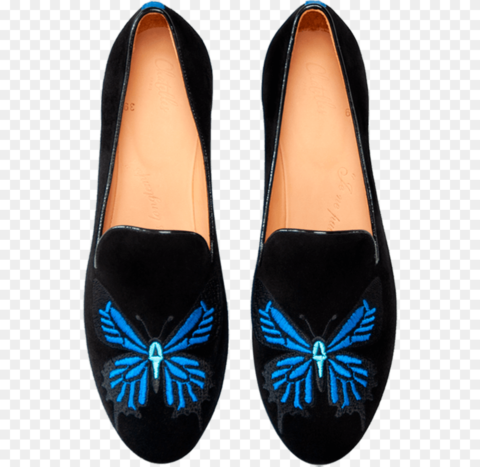 Matteo Blue Butterfly Ballet Flat, Clothing, Footwear, Shoe, Suede Png