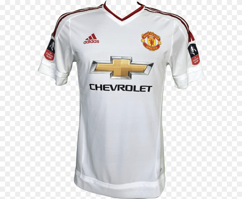 Matteo Darmian Match Worn Manchester United Jersey Manchester United Jersey White, Clothing, Shirt, T-shirt Free Png