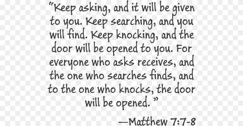 Matthew 7 Bible Scripture Image Keep Asking And It Will Be Given, Text, Blackboard Free Transparent Png