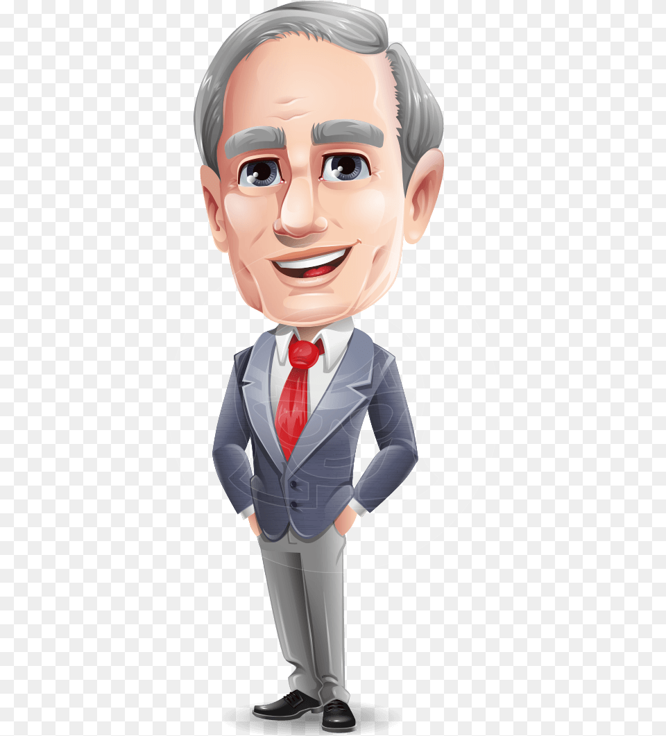Mature Businessman Cartoon Vector Character, Formal Wear, Publication, Person, Accessories Free Png