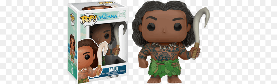 Maui With Weapon Pop Vinyl Figure Maui Moana Funko Pop, Baby, Person, Toy, Face Png