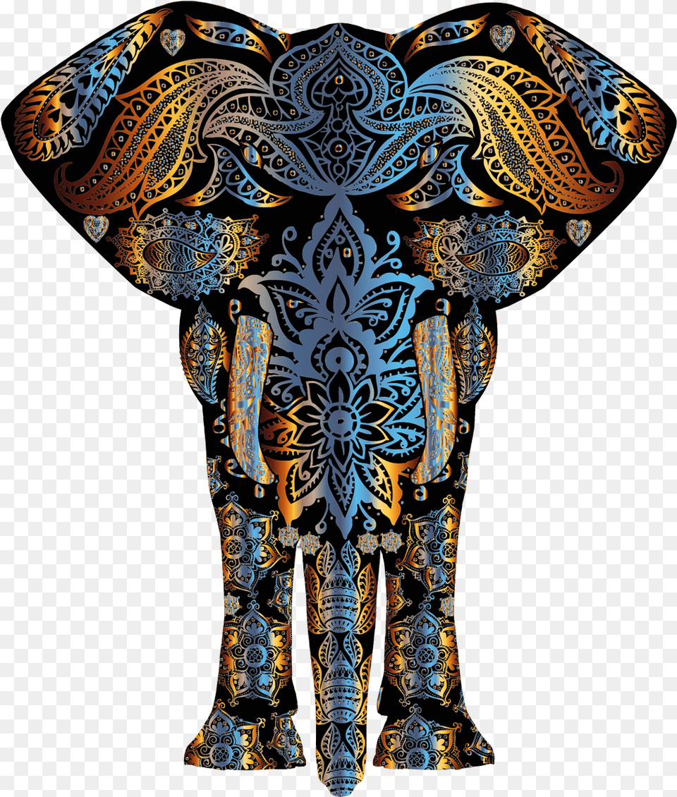 Maureen Damian Colorful Elephant Drawing, Pattern, Accessories, Tapestry, Ornament Free Png