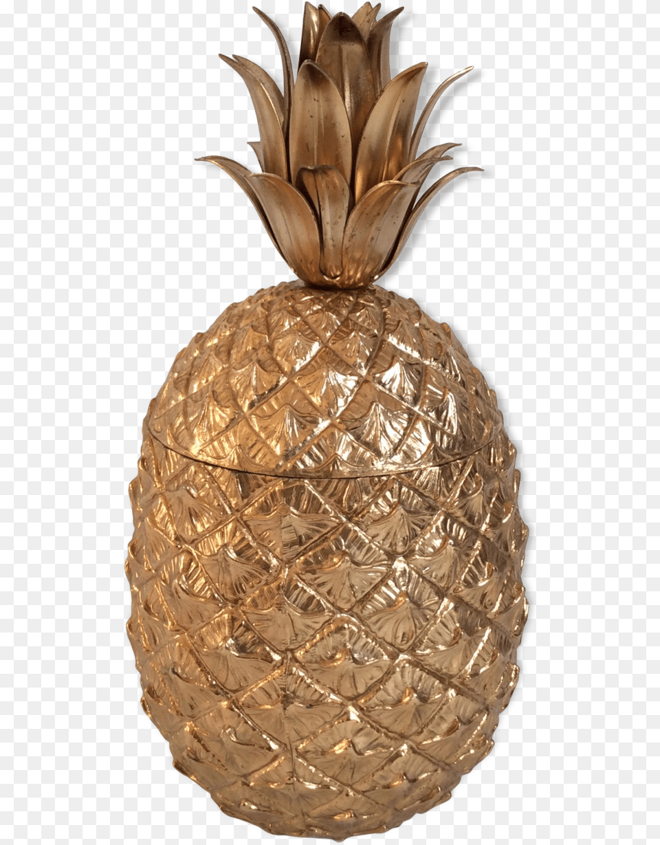 Mauro Manetti Gold Pineapple Ice Bucket Pineapple, Food, Fruit, Plant, Produce Png