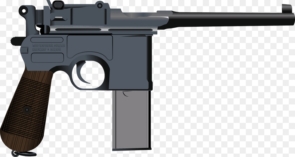 Mauser C96 Clipart, Firearm, Gun, Handgun, Weapon Png