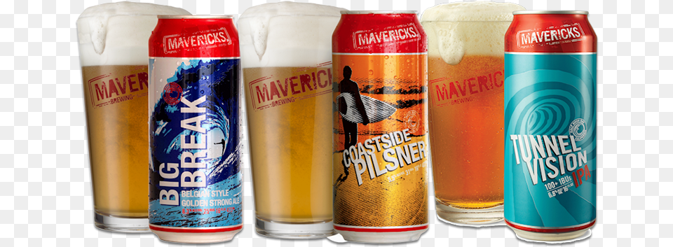 Mavericks Beer Beers, Alcohol, Beverage, Glass, Lager Free Transparent Png
