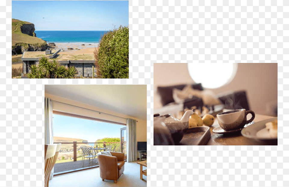 Mawgan Porth Self Catering Holiday Apartments House, Architecture, Balcony, Building, Dining Table Png