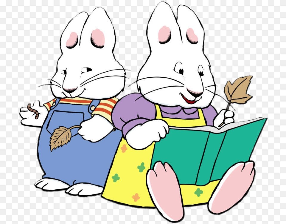 Max And Ruby Looking At Leaves, Person, Reading, Book, Publication Png Image